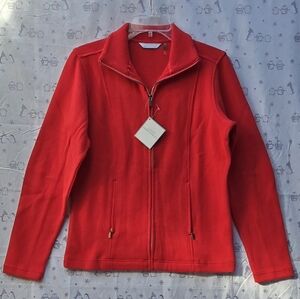 Lady Hathaway Red Jersey Knit Zip Pockets, Zip Closure Size M